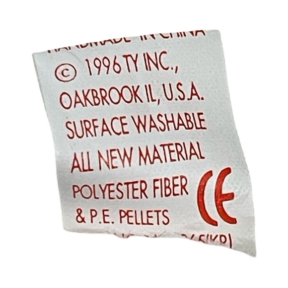 Ty Beanie Original Baby "Fleece" the White Lamb  RETIRED 3- 21- 1996 Pvc Pellets - Picture 7 of 7